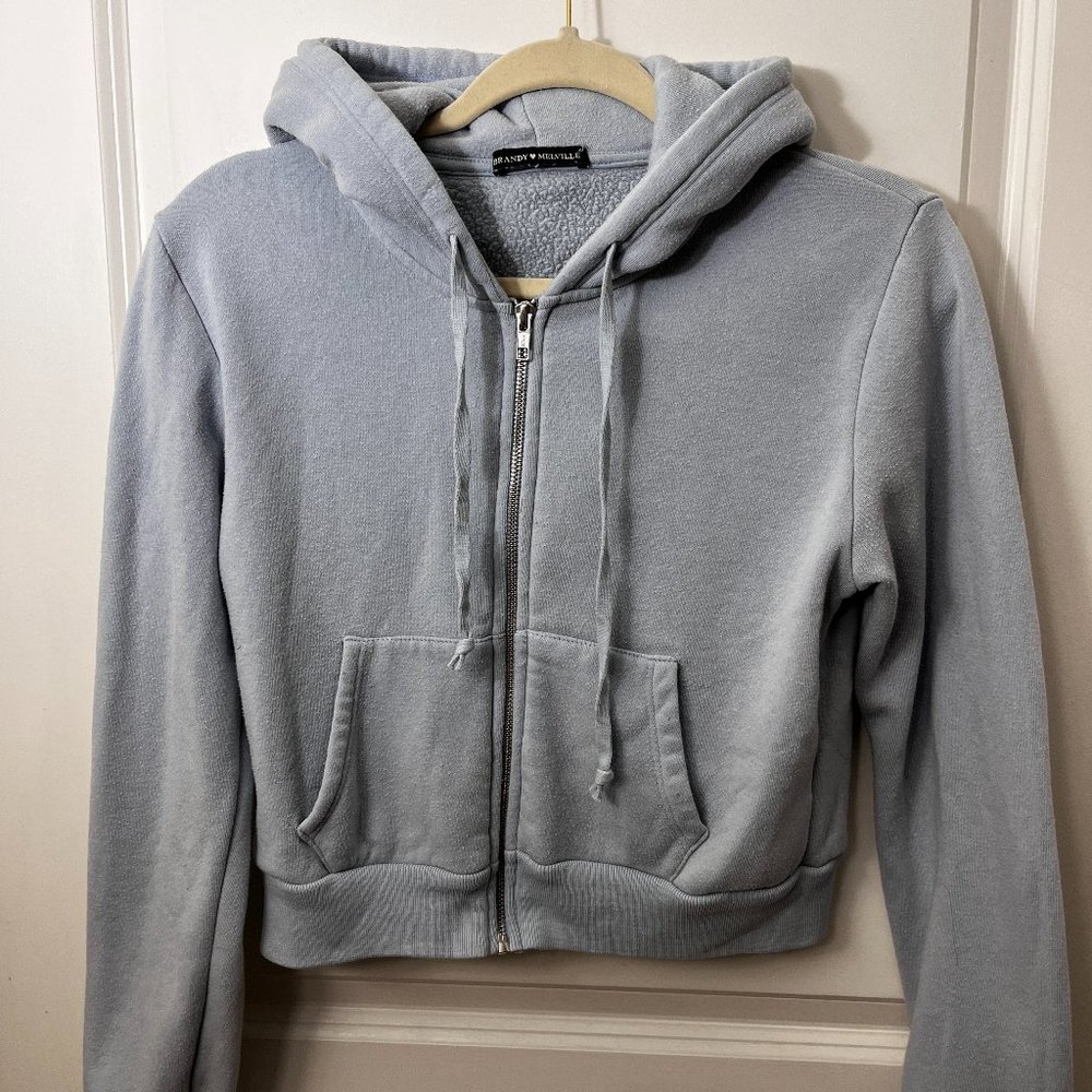 Brandy Melville Crystal Hoodie (Light Blue)